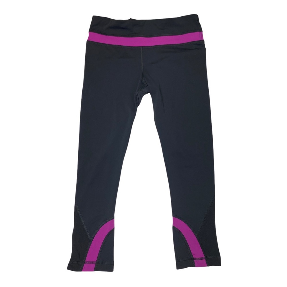 Lululemon Gray and Fuchsia Cropped Leggings Size 4